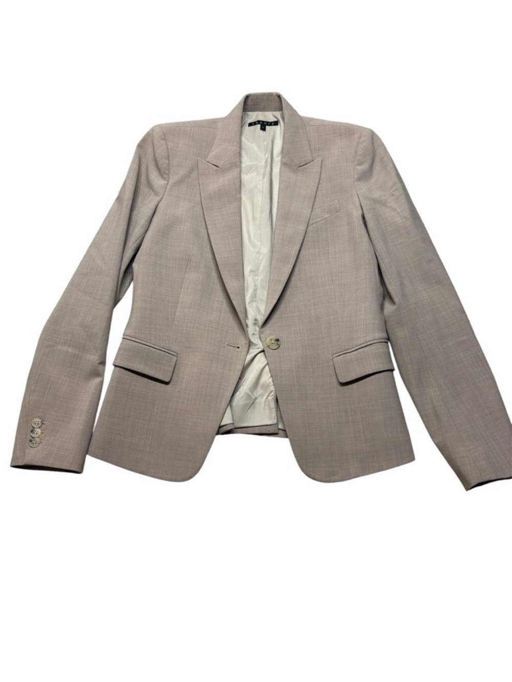 Theory Gabe B2 Blazer 6 Light Oat Urban Stretch Wool Jacket